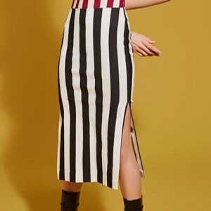 LAND OF DISTRACTION Circus Stripe Pencil Skirt, Size Small